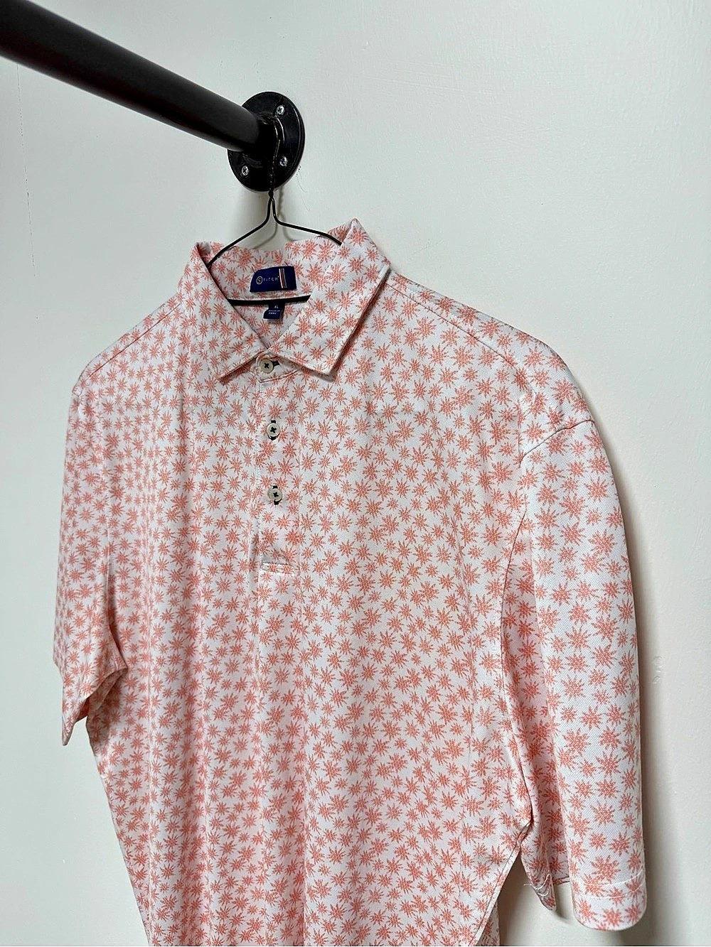 Stitch Golf Floral Polo in Pink & White Size XL